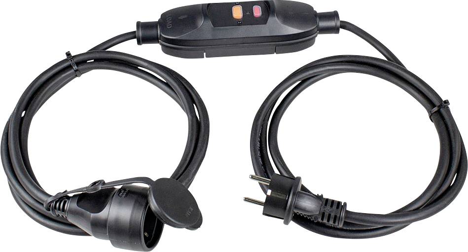 AS Schwabe 45222 Câble de rallonge - protection des personnes PRCD 230 V noir IP44