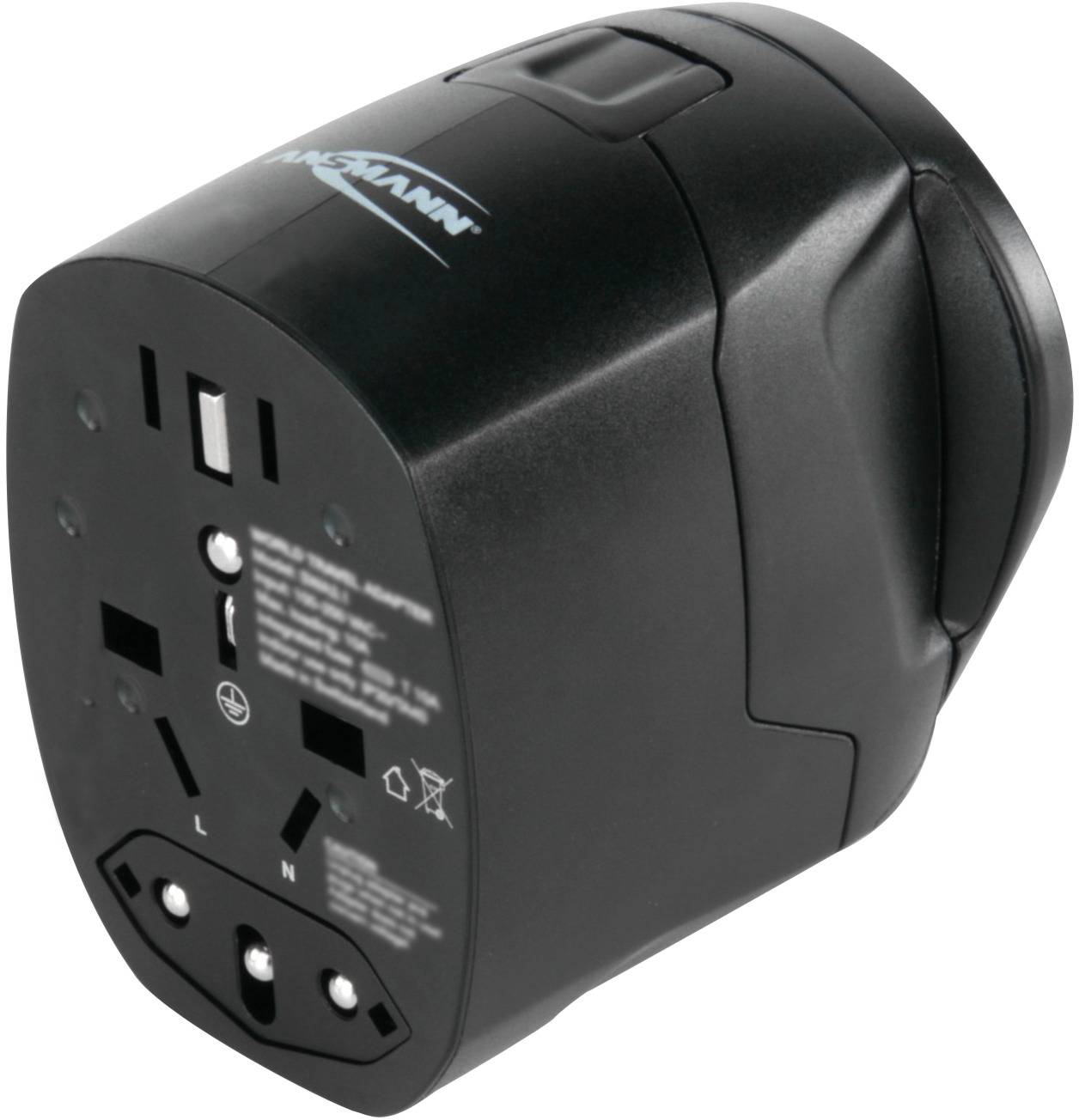 Ansmann 1809-0000 Adaptateur de voyage All in One 3