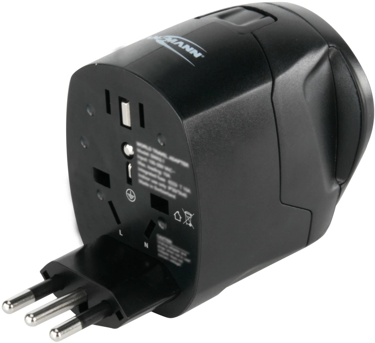 Ansmann 1809-0000 Adaptateur de voyage All in One 3