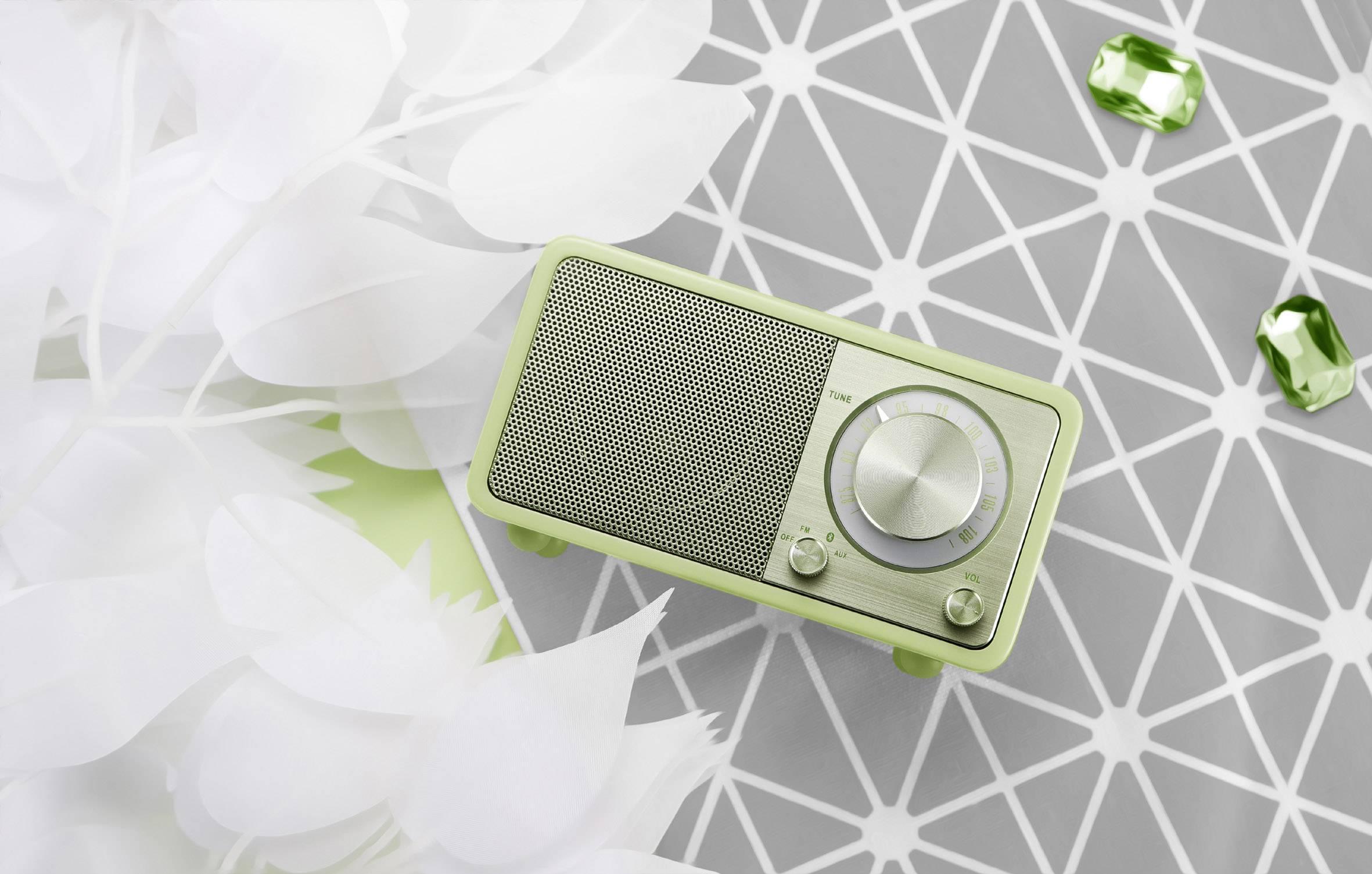 Sangean WR-7 Genuine Mini Radio de table FM Bluetooth rechargeable vert