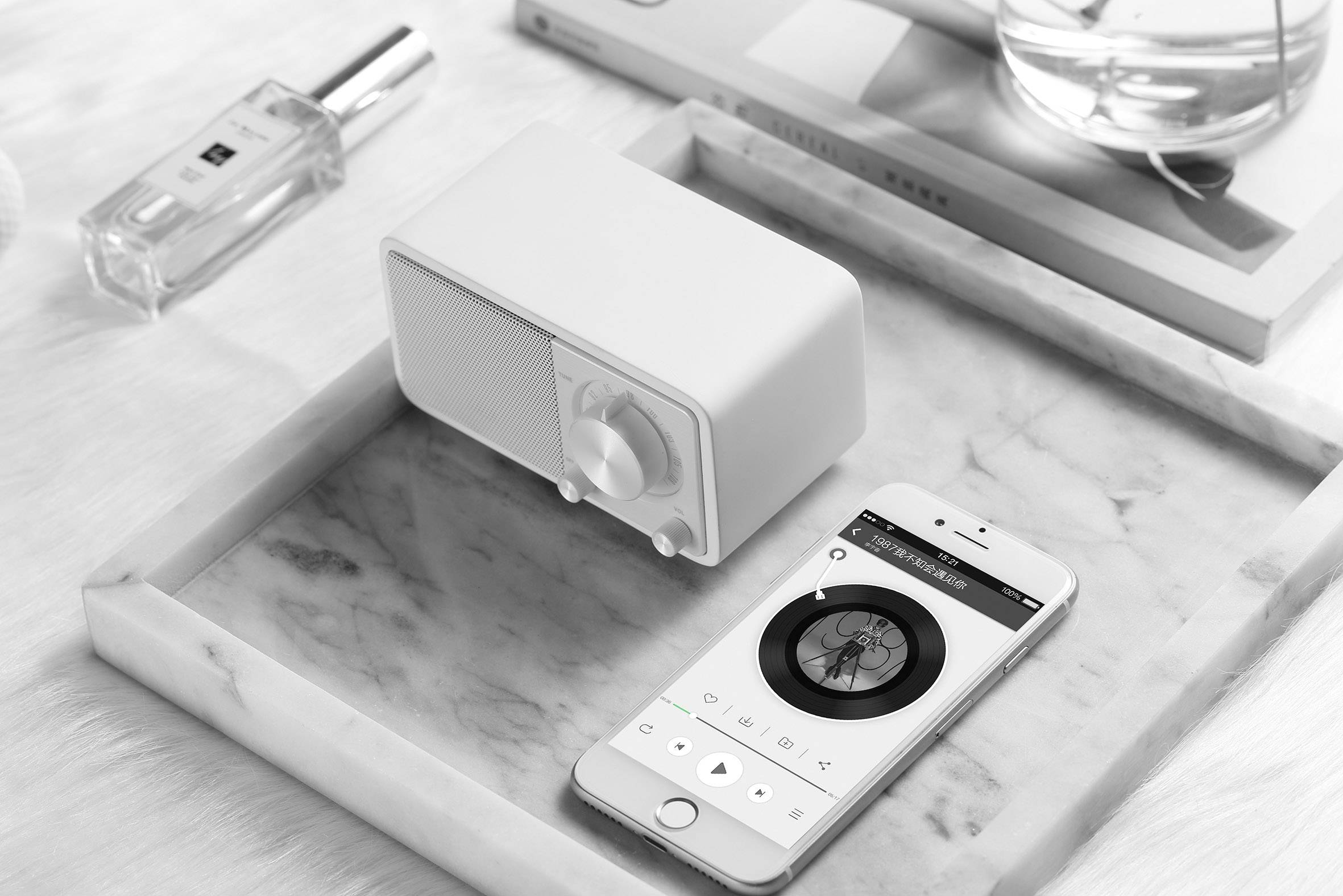 Sangean WR-7 Genuine Mini Radio de table FM Bluetooth rechargeable blanc