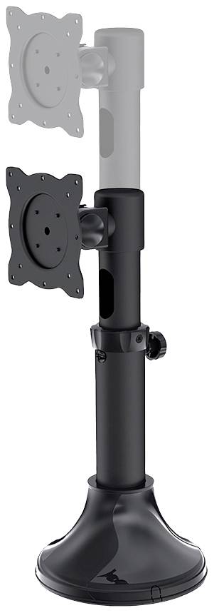 Support de moniteur avec bras ajustable, adapté à deux écrans, offrant des réglages flexibles de hauteur et d'inclinaison.