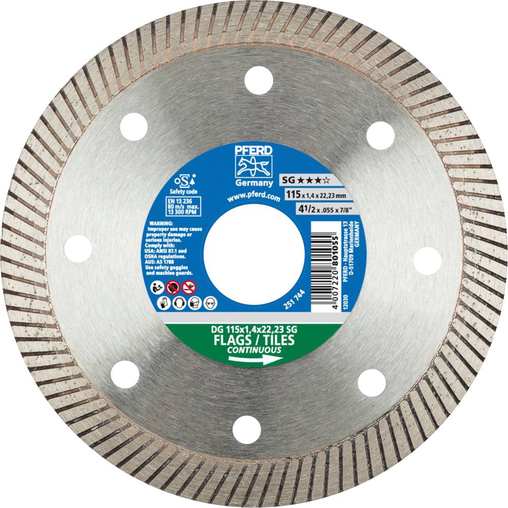 PFERD 68000031 Dg Fl Sg Disque à tronçonner diamanté Diamètre 115 mm Ø de perçage 22.23 mm 1 pc(s)
