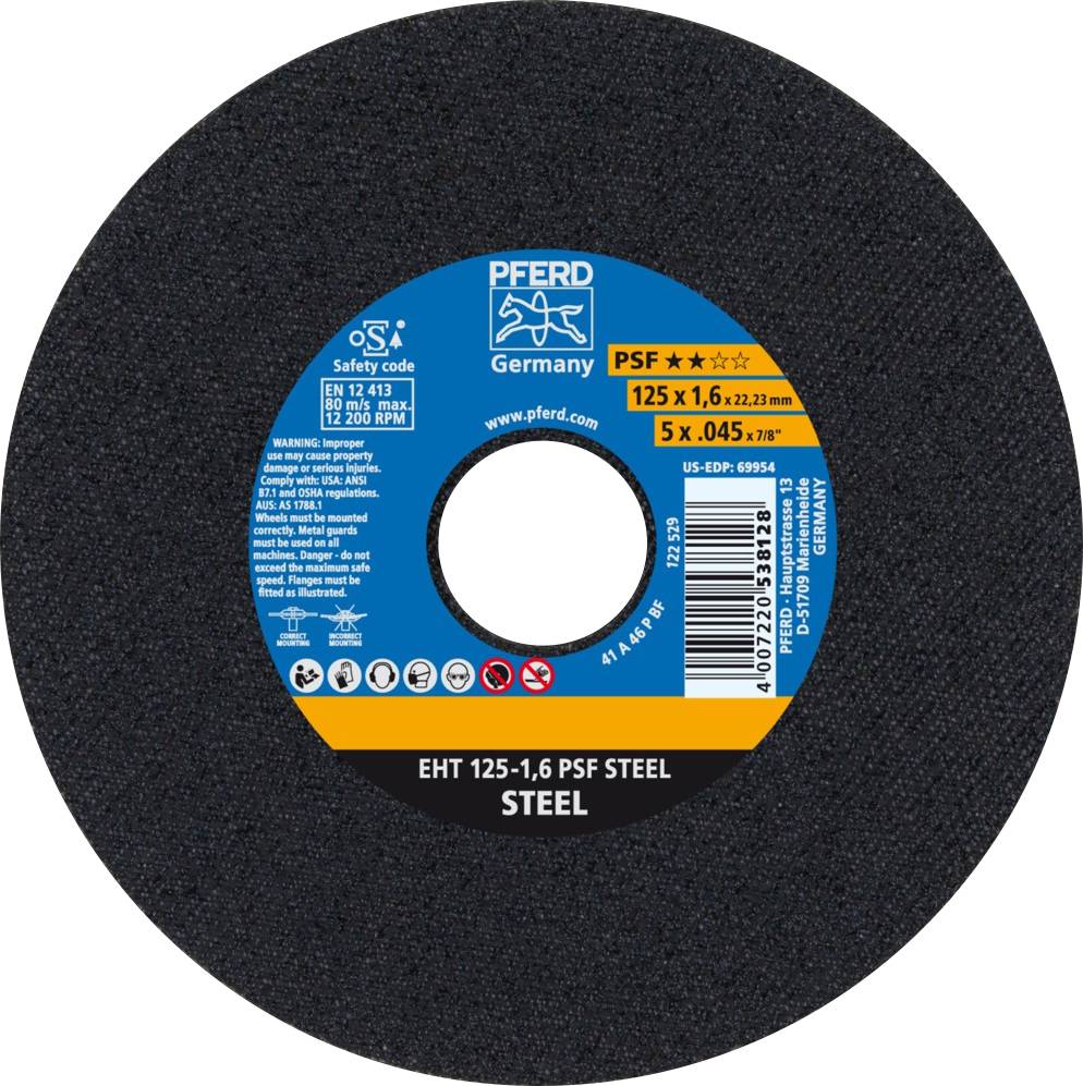 PFERD PSF STEEL 61719021 Disque à tronçonner 125 mm 25 pc(s) acier