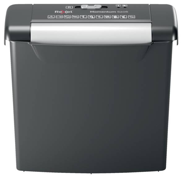 Destructeur de documents Rexel Momentum S206 6 feuille(s) destruction par bandes 6 mm P-2 9 l Détruit également les agrafes, les