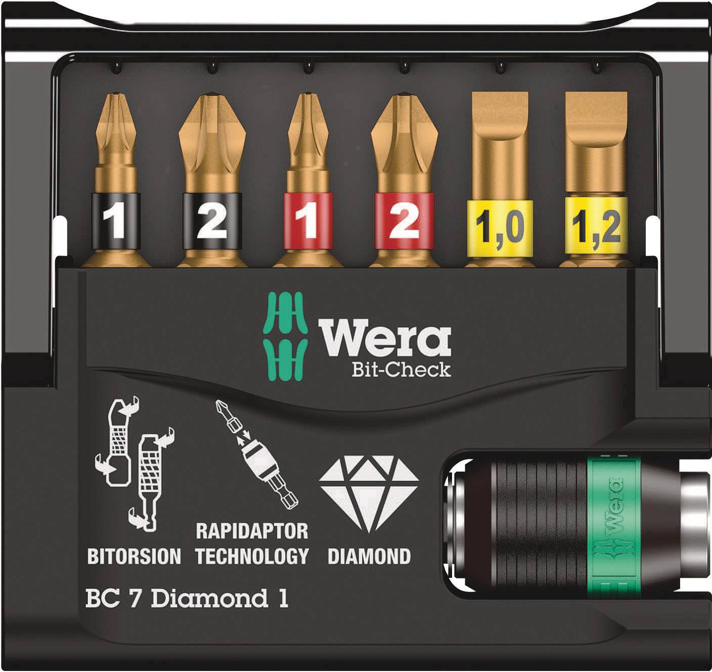 Wera Bit-Check 7 Diamond 1 05073419001 Jeu d'embouts 7 pièces