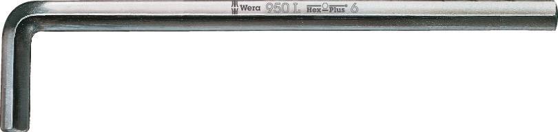Clé Allen en métal gravée 'Wera 950 L Hex-Plus 6'.