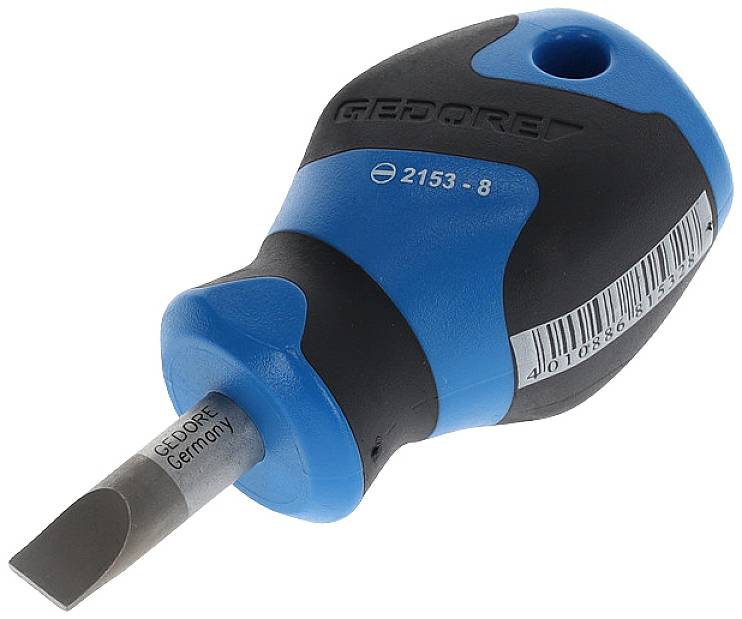 Gedore 2153 8 pour l'atelier Tournevis pour vis à fente Largeur de la lame: 8 mm Longueur de la lame: 25 mm
