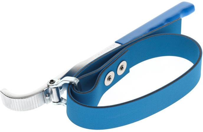 Support de stationnement pour vélo bleu pour un maintien sûr. Poignée métallique avec sangle en plastique ajustable pour la fixation sur le cadre.