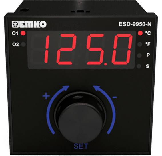 Emko ESD-9950-N.2.20.0.1/02.00/0.0.0.0 Régulateur de température Pt100, S, R, K, J (L x l x H) 110 x 96 x 96 mm