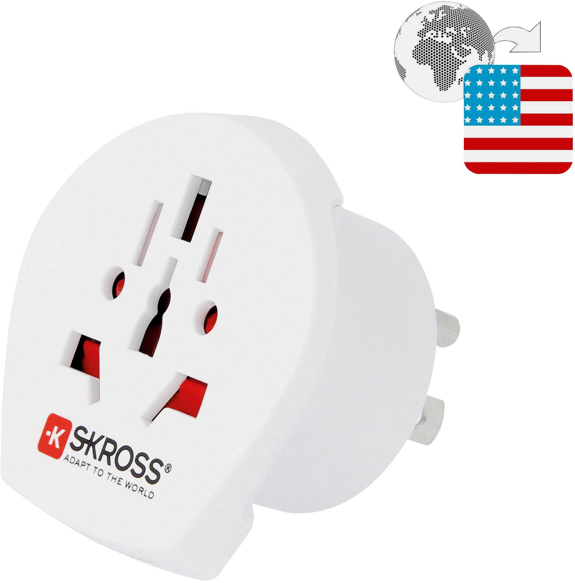 Skross 1.500221-E Adaptateur de voyage CA W to USA