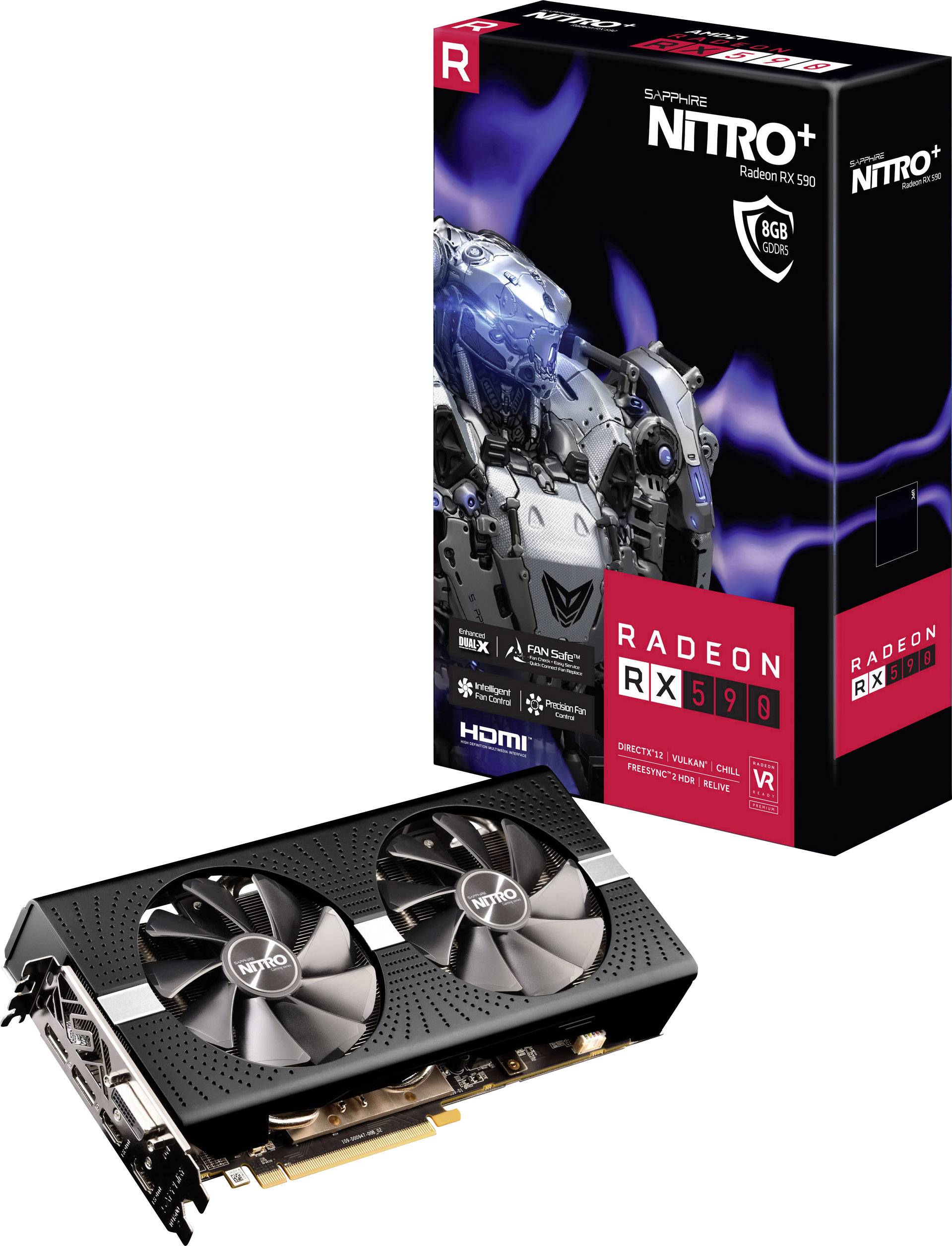 Sapphire Grafikkarte AMD Radeon RX 590 Nitro+ 8 GB GDDR5-RAM PCIe x16 HDMI™, DisplayPort, DVI