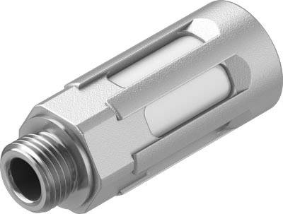 Élément filtrant métallique avec raccordement fileté, de forme cylindrique, présentant plusieurs ouvertures longitudinales visibles pour la filtration.