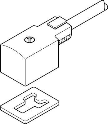 Dessin d'un outil électrique avec embout amovible. Corps principal avec poignée et embout séparé en forme de coin fourni.