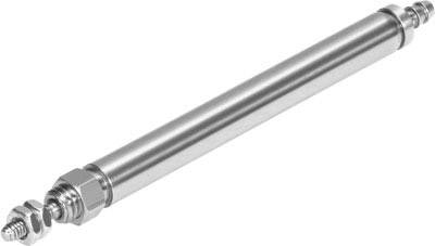 Tube cylindrique en métal avec des raccords à vis aux deux extrémités, fréquemment utilisé dans les systèmes hydrauliques ou pneumatiques.