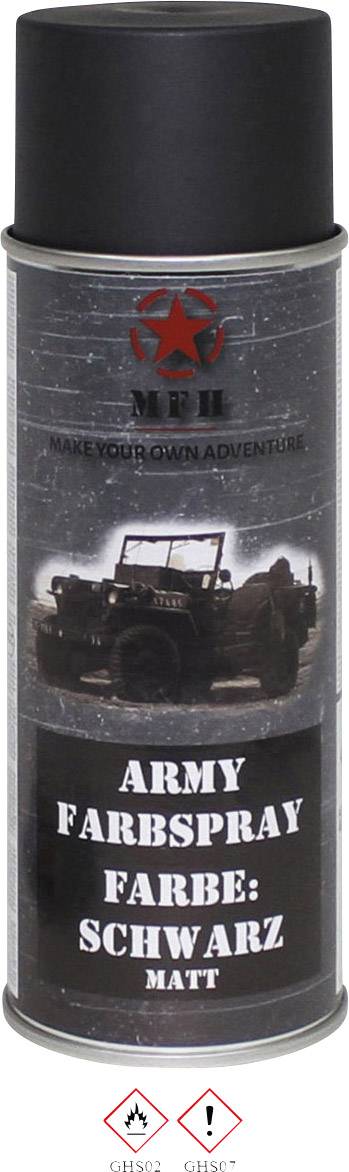 MFH - Military & Adventure 40341 Spray de peinture Army noir mat RAL 9021 400 ml noir (mat) 1 pc(s) (l x H) 6.5 cm x 20 cm