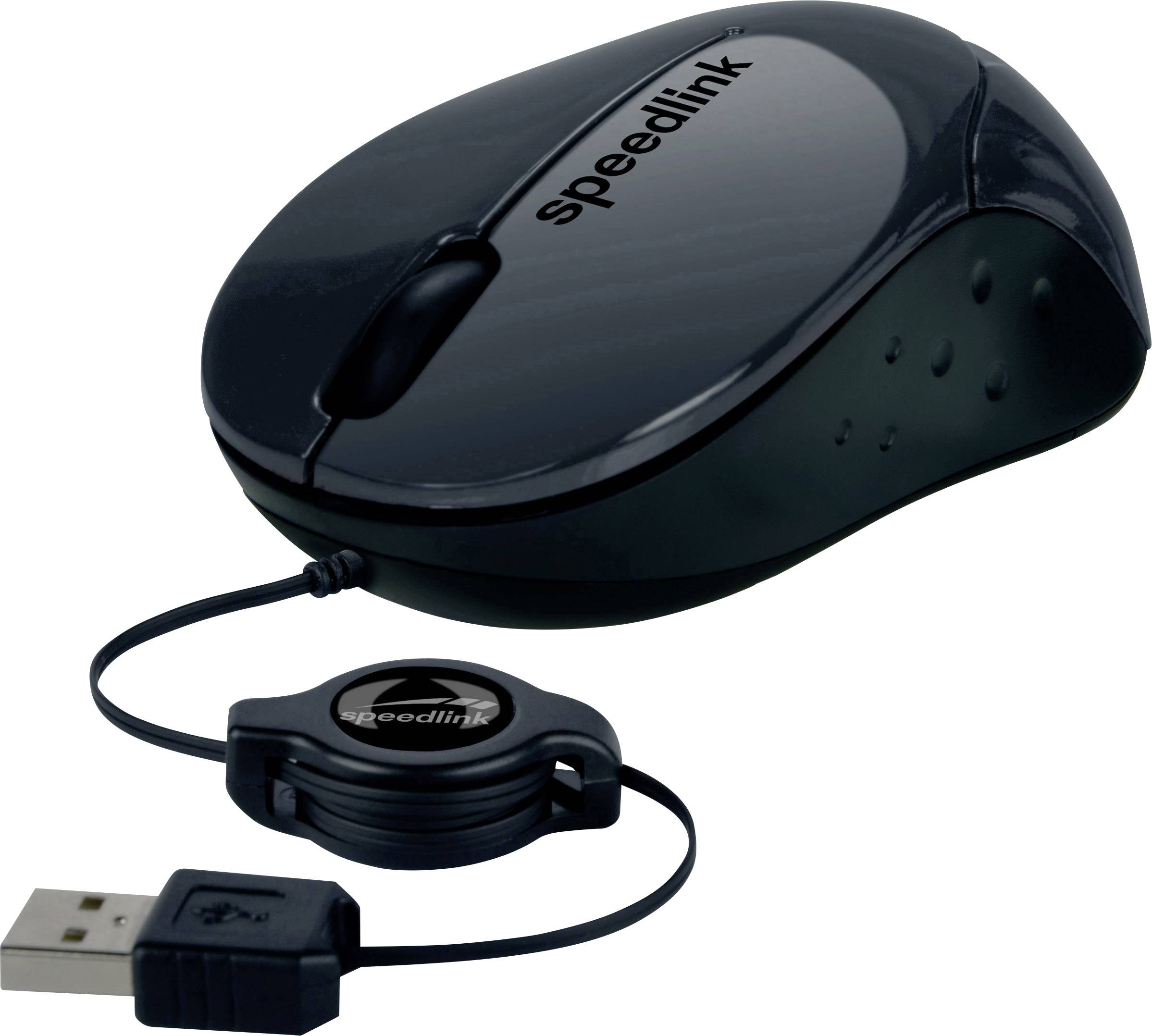 SpeedLink BEENIE Souris USB optique noir 3 Boutons 1200 dpi avec enrouleur de câble