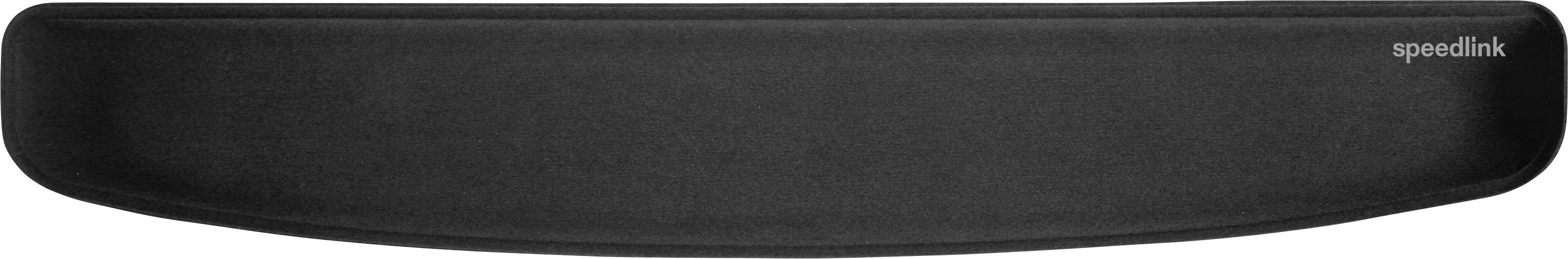 Repose-poignet noir de Speedlink, ergonomiquement conçu, idéal pour soutenir l'utilisation de l'ordinateur.