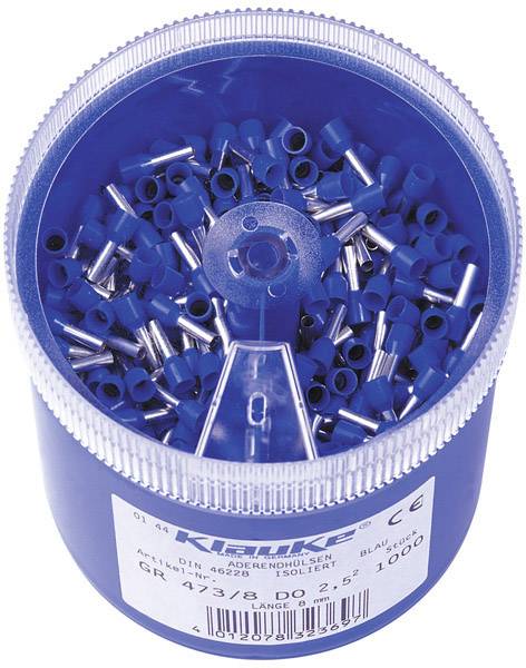 Klauke GR4738DO Assortiment d'embouts simples 2.5 mm² partiellement isolé bleu 1000 parties