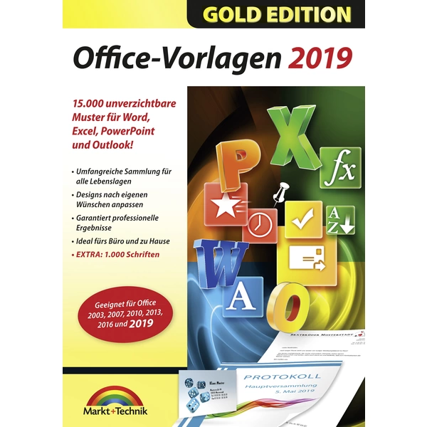 Markt & Technik Office 2019 Vorlagen version complète, 1 licence Windows Ensemble de modèles Markt & Technik Office 2019 Vorlagen version complète, 1 licence Windows Ensemble de modèles