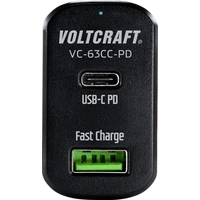 VOLTCRAFT CAS-63 Chargeur USB 63 W 1x USB-A, 1x USB-C® Power Delivery noir pour voiture USB Power Delivery (USB-PD) VOLTCRAFT CAS-63 Chargeur USB 63 W 1x USB-A, 1x USB-C® Power Delivery noir pour voiture USB Power Delivery (USB-PD)