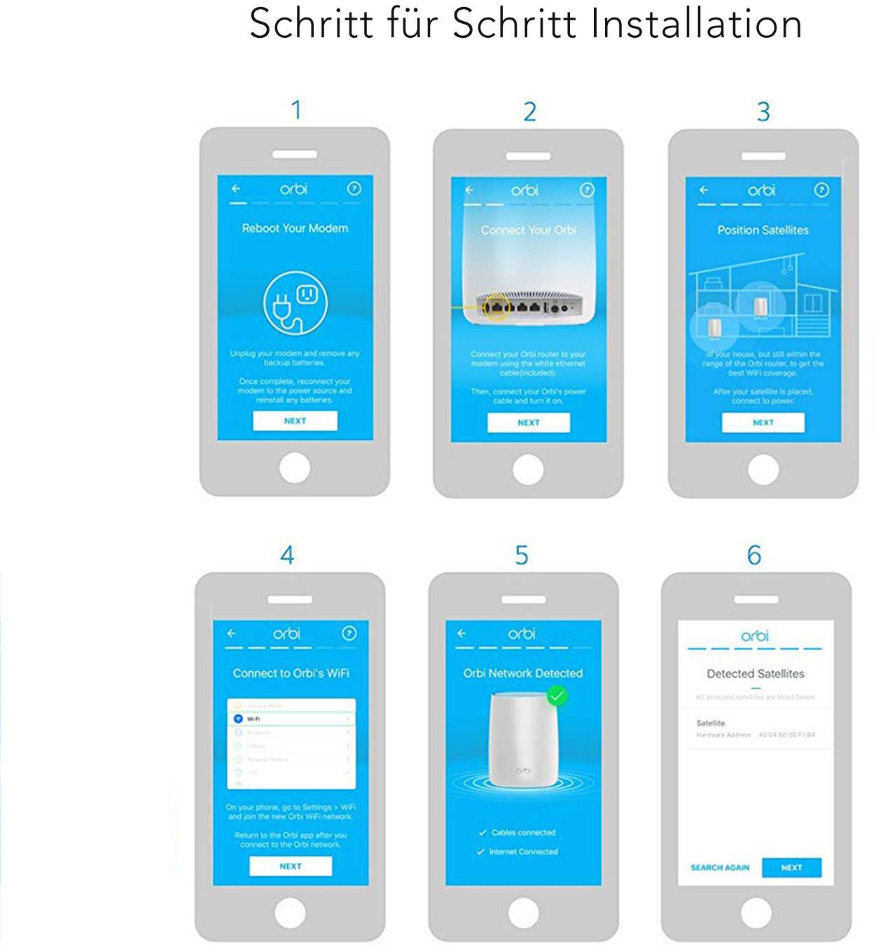 NETGEAR Orbi RBS40V Sprachassistent Weiß, Grau