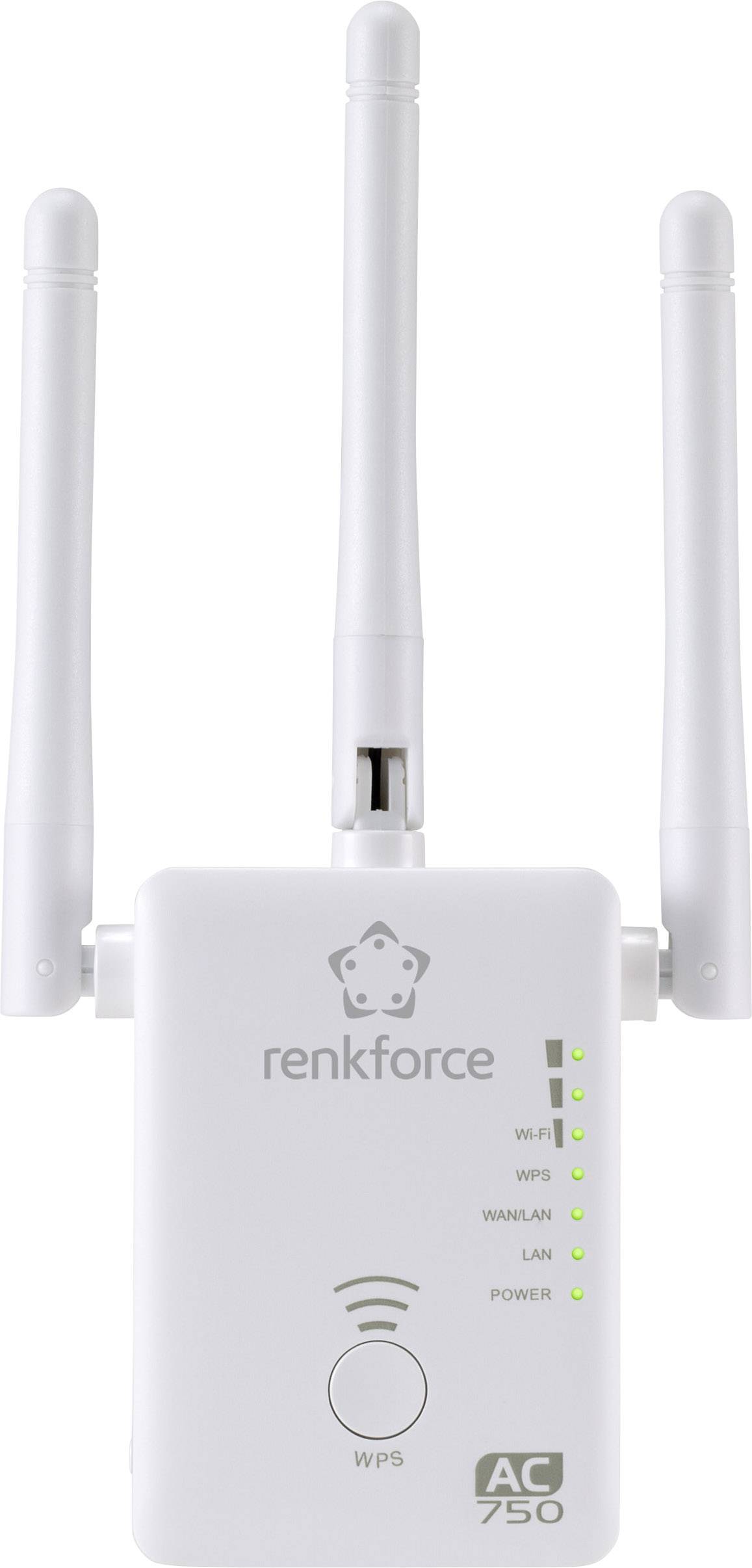 Renkforce WS-WN575A2 Dual Band AC750 Répéteur Wi-Fi 2.4 GHz, 5 GHz