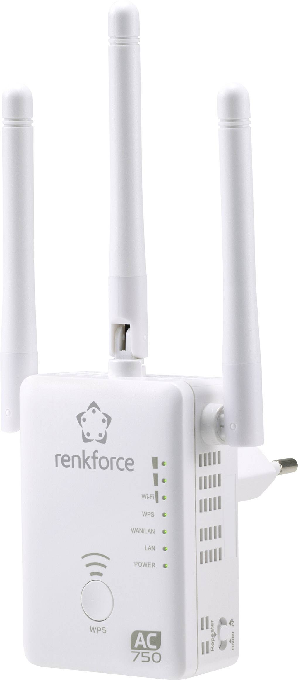 Renkforce WS-WN575A2 Dual Band AC750 Répéteur Wi-Fi 2.4 GHz, 5 GHz