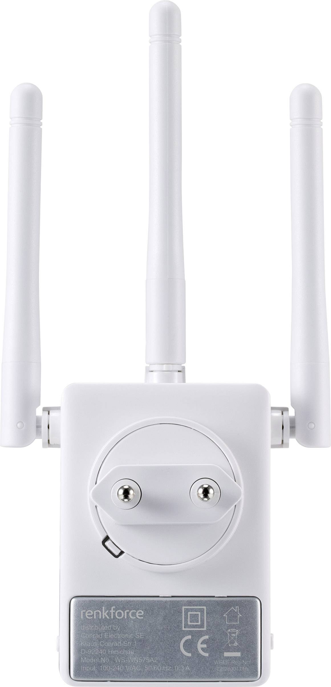 Renkforce WS-WN575A2 Dual Band AC750 Répéteur Wi-Fi 2.4 GHz, 5 GHz