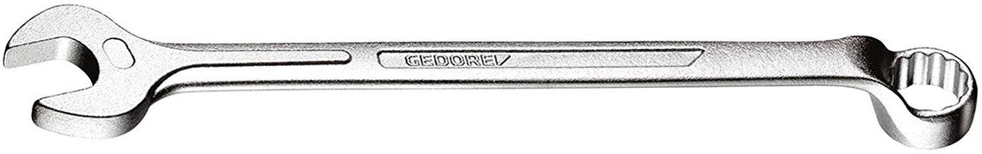 Une clé à double embouchure en argent avec ouverture à fourche et anneau, adaptée à divers travaux de serrage.