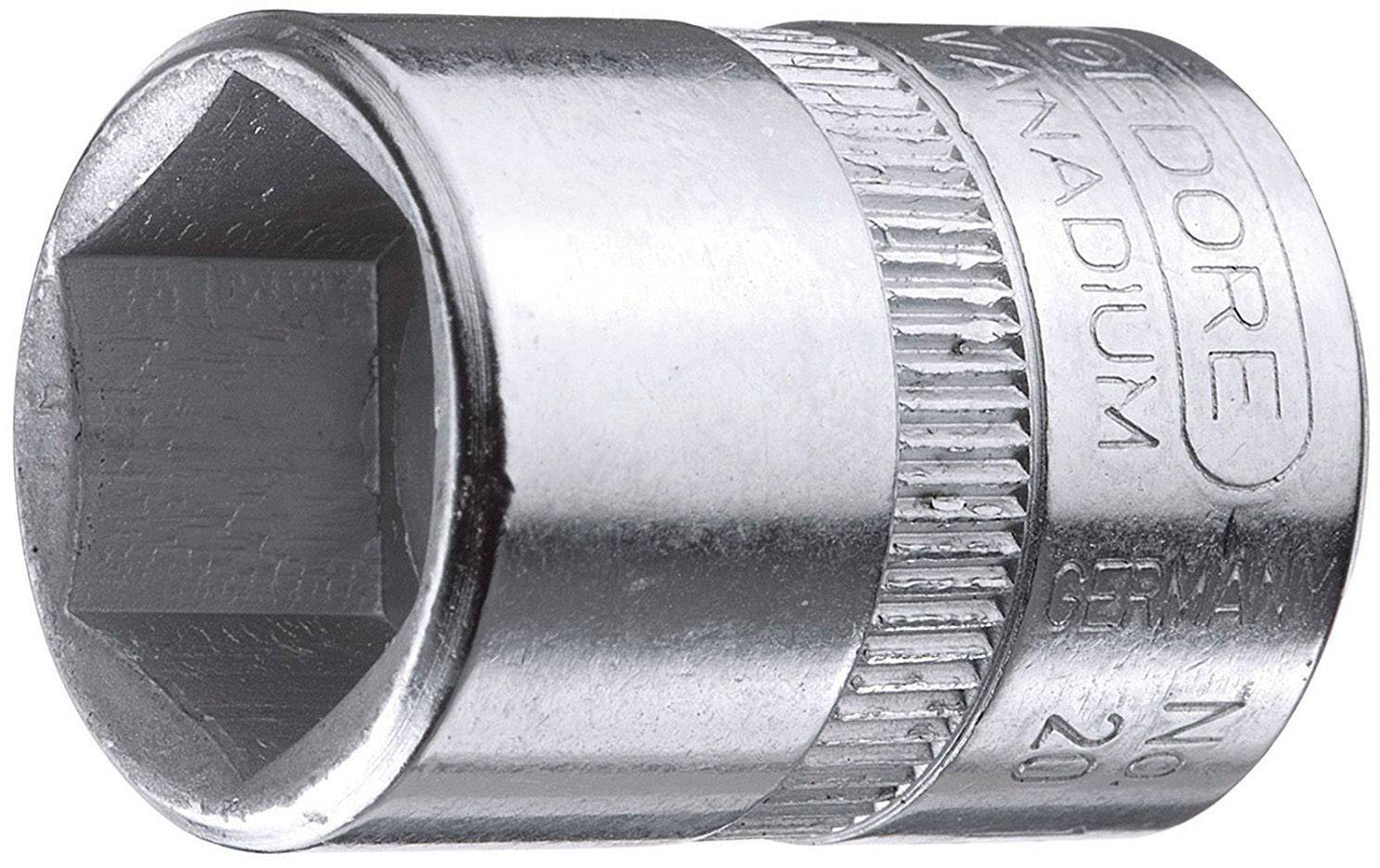 Écrou à six pans creux chromé avec l'inscription 'Gedore Vanadium Germany'. Principalement utilisé pour les insertions d'outils.