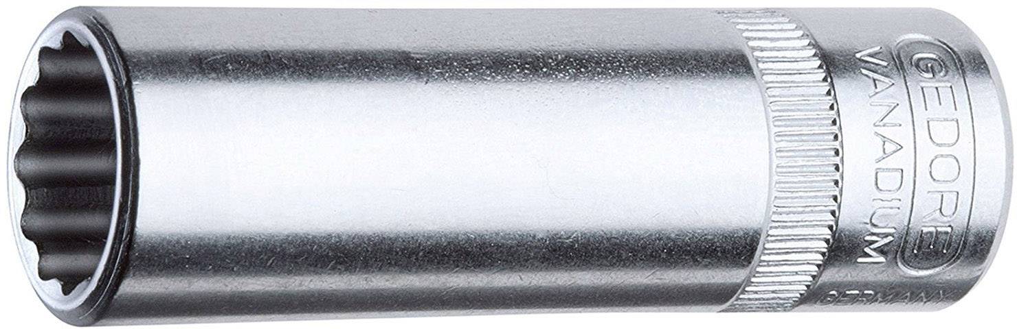 Douille métallique avec inscription 'Gedore Vanadium', de forme cylindrique et à bord cannelé, principalement utilisée pour des applications d'outillage.