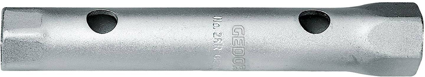 Une clé pour bougie d'allumage en argent avec deux ouvertures, utilisée pour retirer ou installer des bougies d'allumage dans les moteurs.