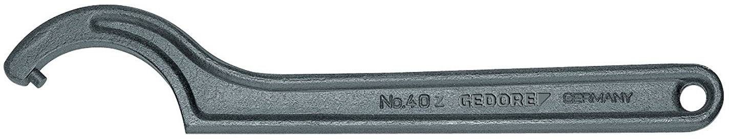 Une clé à crochet grise en métal portant la gravure 'GEDORE'. Adaptée pour desserrer ou serrer des écrous et autres fixations.