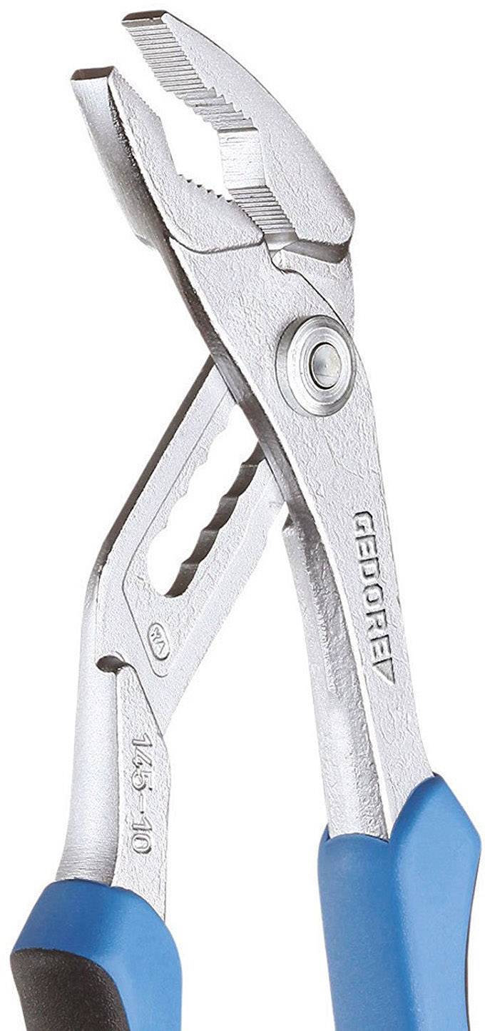 Pince-étaux en argent avec poignées bleues, adaptée pour saisir et maintenir des objets de grande taille lors de travaux de bricolage ou professionnels.