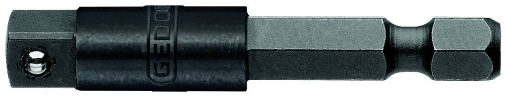 Adaptateur de embout avec support magnétique en noir. Adapté pour connecter des embouts de vis à des outils. Design robuste.