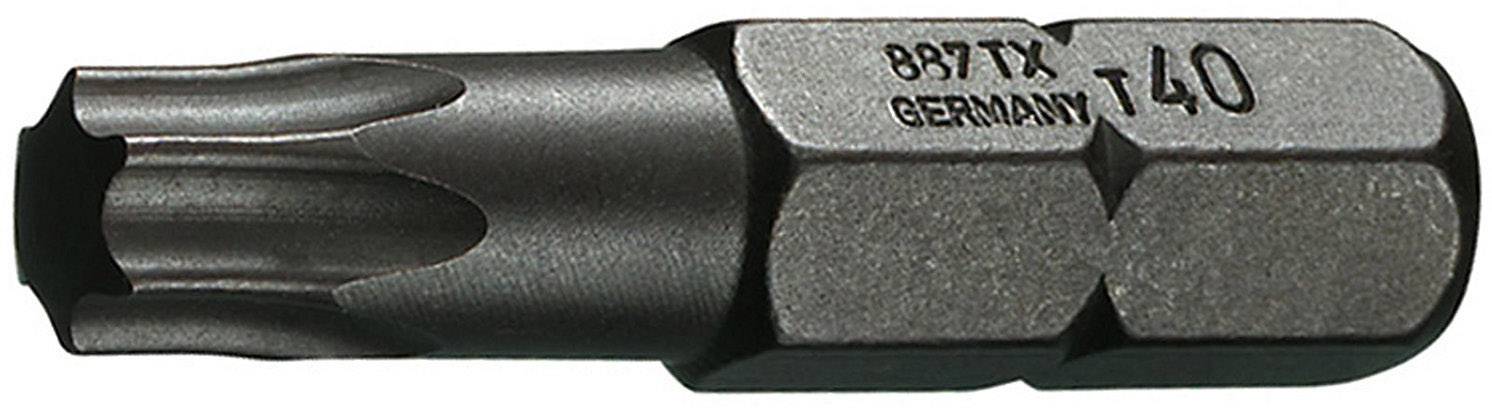 Un embout de tournevis Torx T40 métallique portant l'inscription '897 TX GERMANY T40', adapté pour une utilisation d'outil.