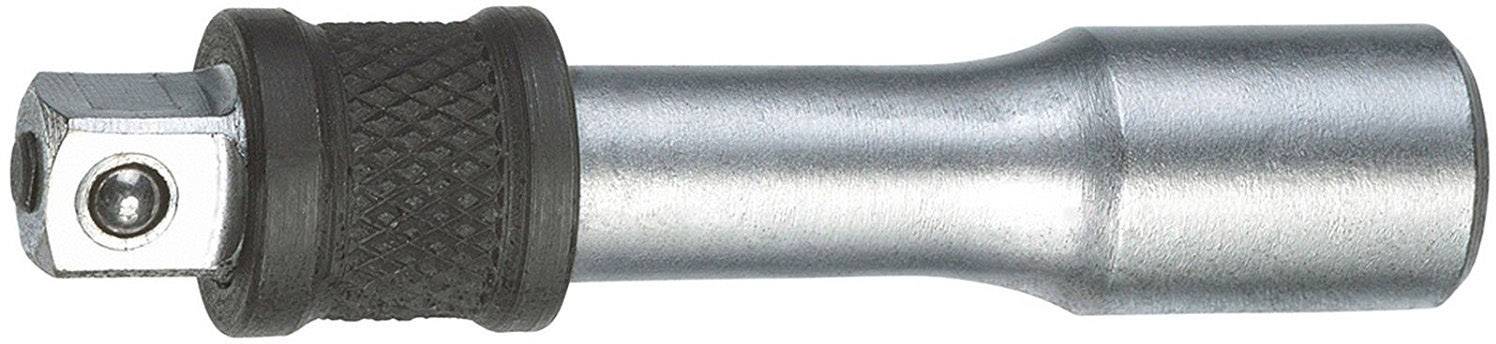 Rallonge métallique pour clé à douille avec poignée striée et carré de transmission pour la fixation d'un embout de serrage.