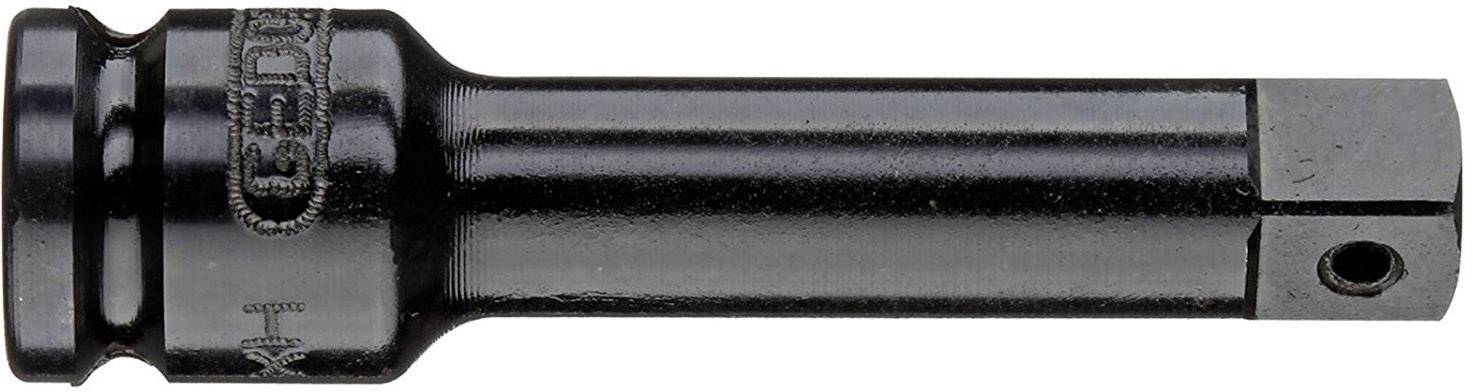 Rallonge noire pour clé à douille avec carré d'entraînement et base ronde, adaptée aux outils mécaniques.