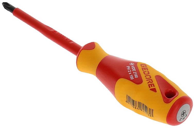 Gedore VDE 2160 PH 2 1612123 Tournevis cruciforme PH 2 Longueur de la lame: 100 mm DIN ISO 8764
