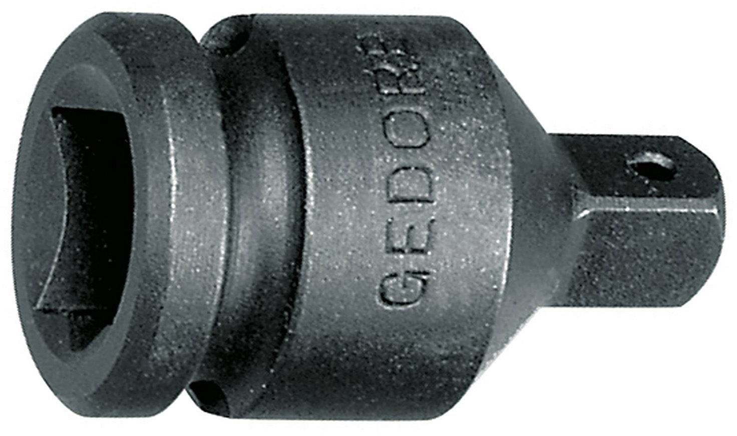 Adaptateur à douille en métal avec carré d'entraînement, marquage latéral 'GEDORE'. Utilisé dans les ateliers et les réparations mécaniques.