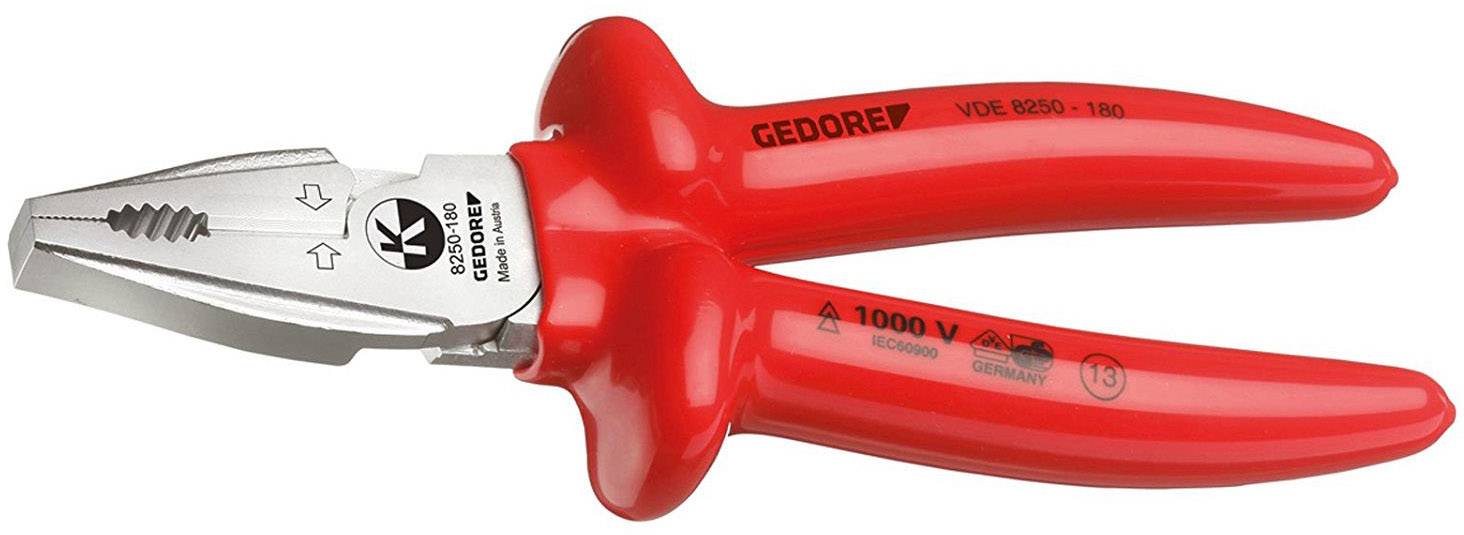 Gedore 6720090 VDE Pince universelle à forte démultiplication 180 mm