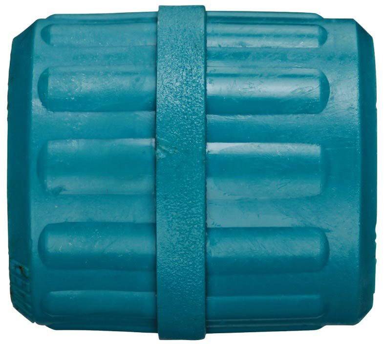 Un objet bleu, cylindrique, avec des surfaces structurées et une bande médiane, probablement un appareil sportif ou technique.
