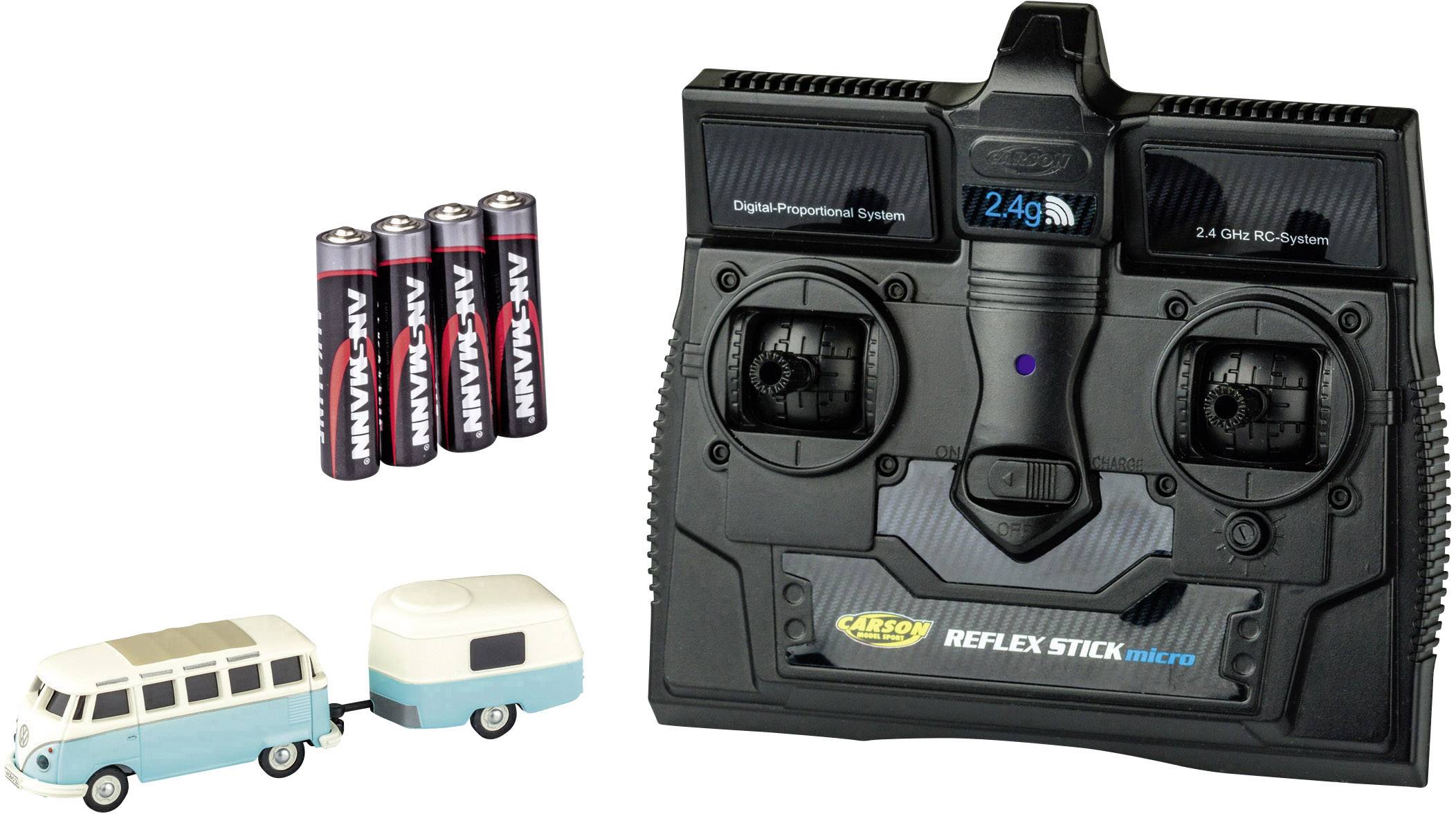 Carson Modellsport 500504122 VW Bus T1 Samba mit Anhänger 1:87 Auto RC électrique Voiture de tourisme propulsion arrière avec
