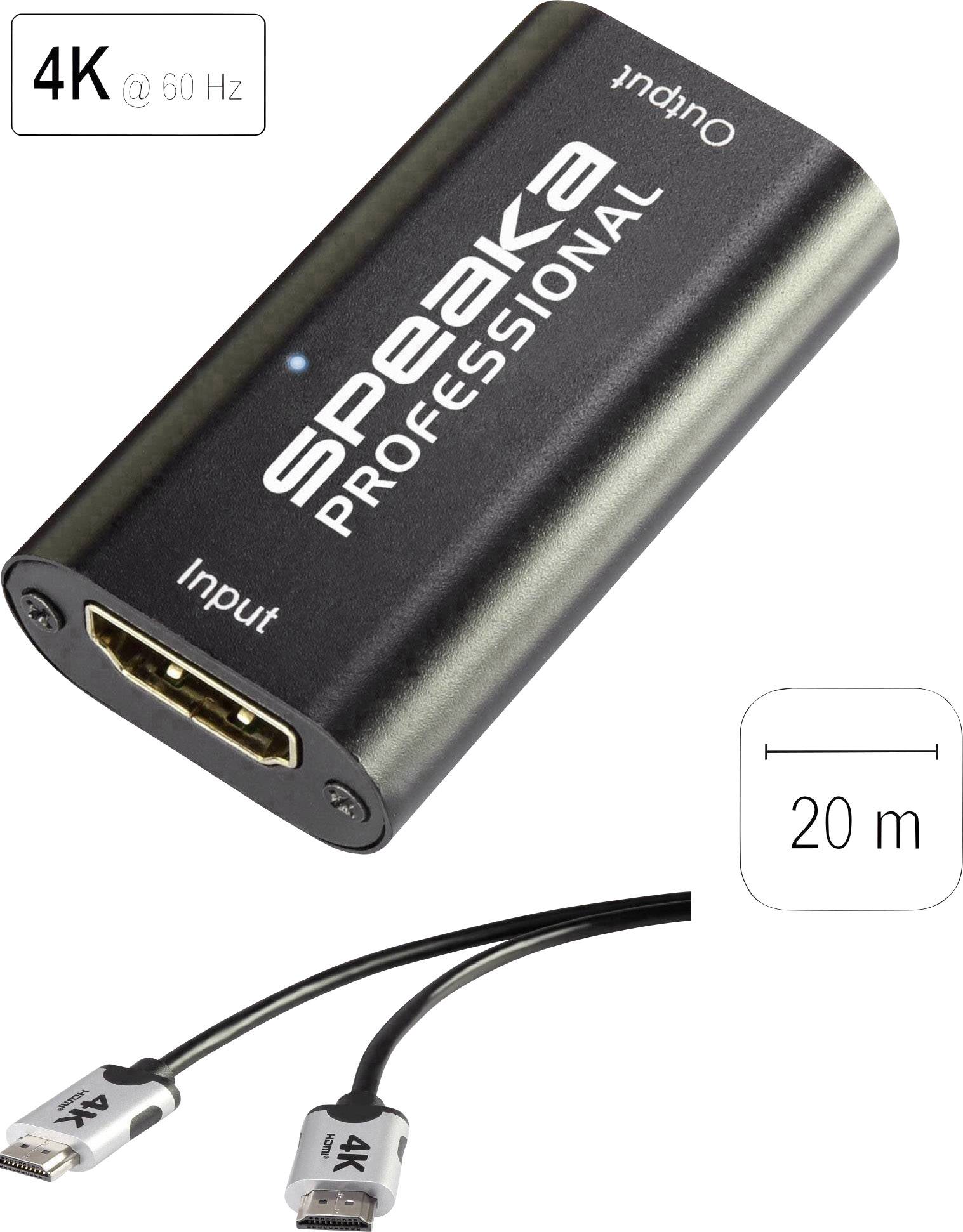Câble de raccordement SpeaKa Professional HDMI Fiche mâle HDMI-A, Fiche mâle HDMI-A 6.00 m noir SP-7657900 canal de retour audio