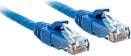 Un câble Ethernet bleu avec deux connecteurs à chaque extrémité. Utilisé pour les connexions réseau.