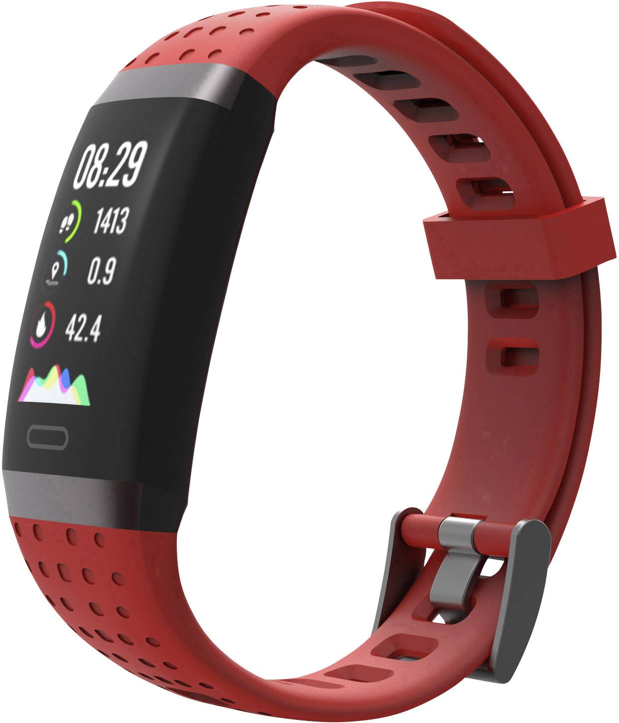 swisstone SW 380 HR Bracelet connecté rouge