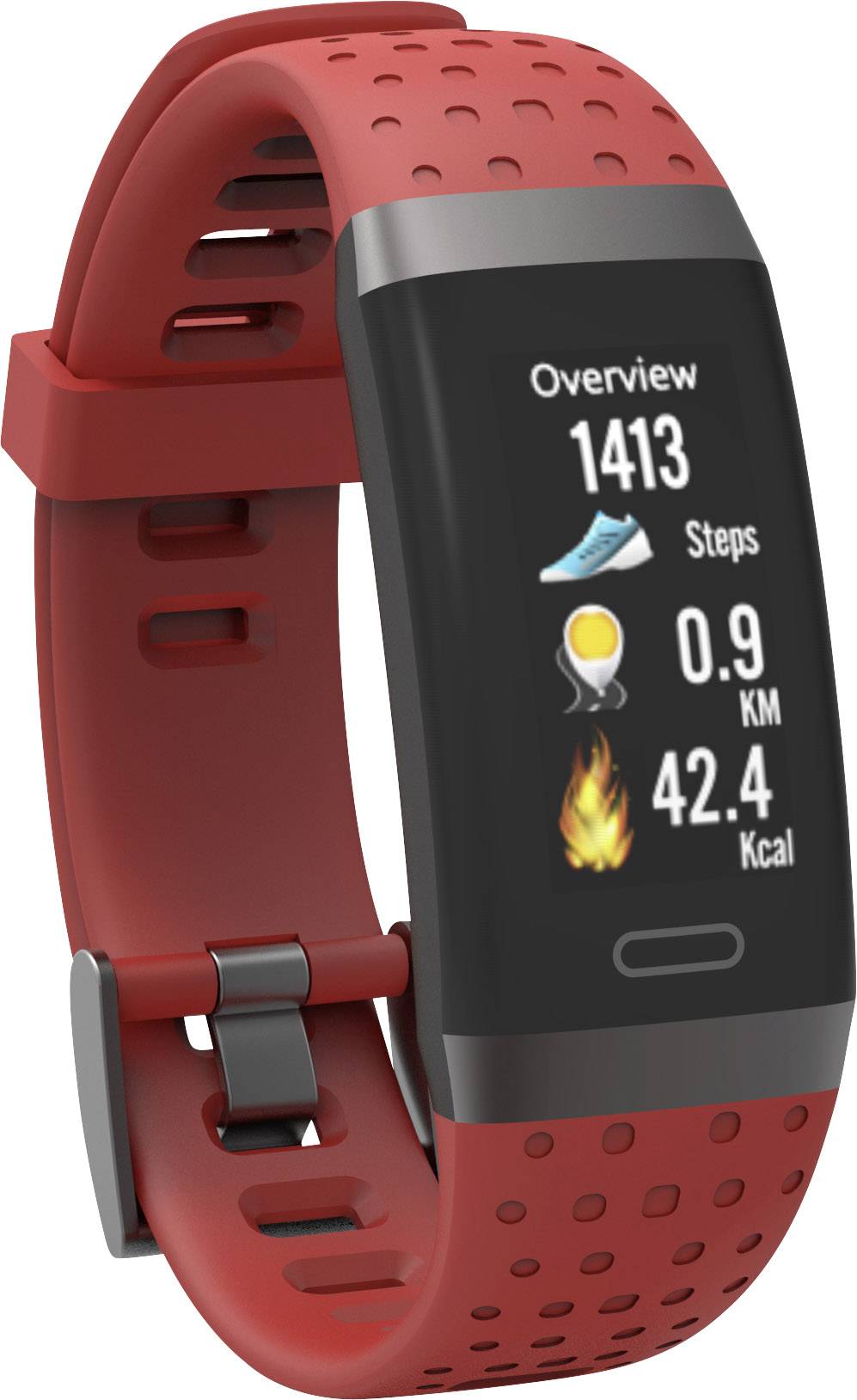 swisstone SW 380 HR Bracelet connecté rouge