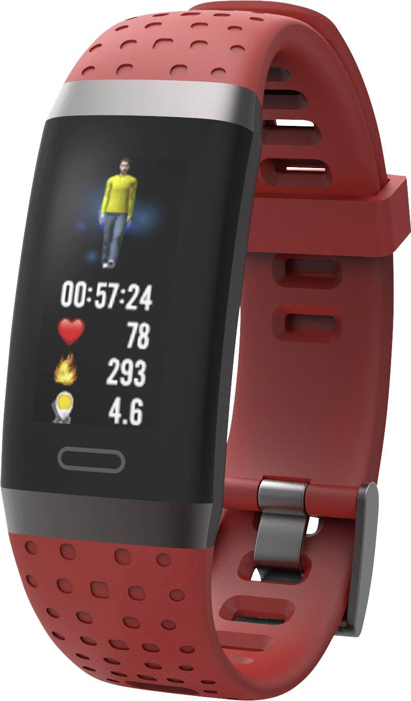 swisstone SW 380 HR Bracelet connecté rouge