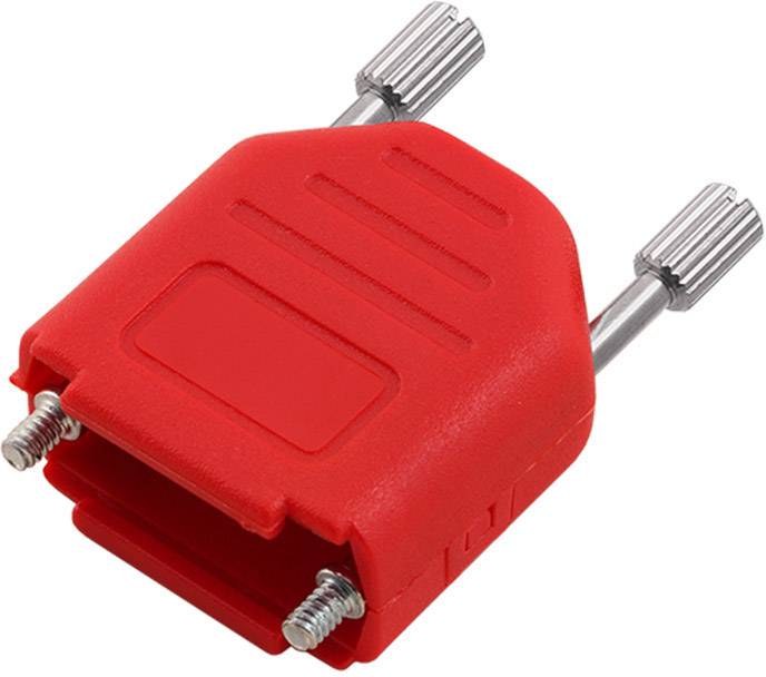 Adaptateur de fiche banane rouge avec deux vis de fixation. Utilisé dans les appareils électroniques pour des connexions sécurisées.